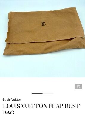 Louis Vuitton Tan Fold-Over Dust Bag with LV Monogram